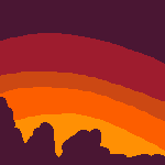 закат звездопад Пиксельный анимированный фон