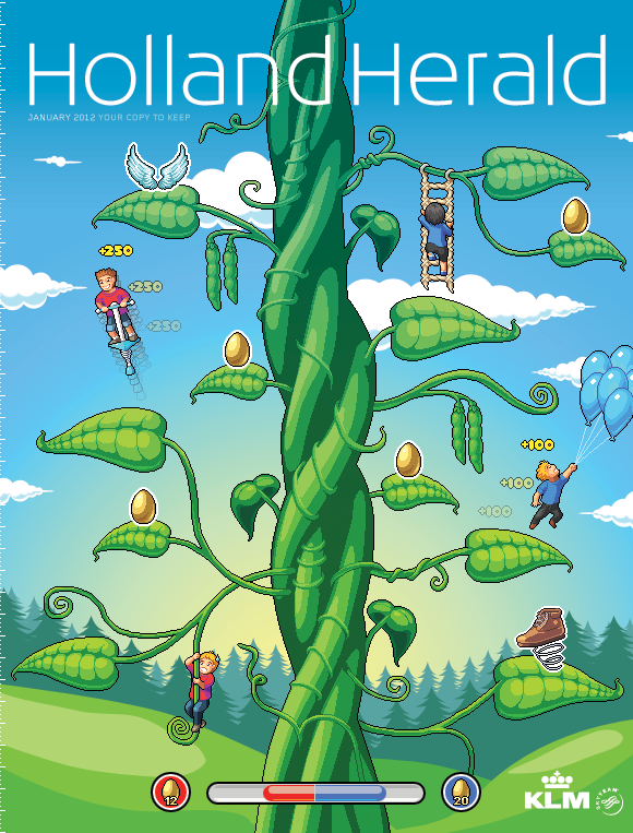 Pixel illustration magazine cover Holland Herald january 2012
